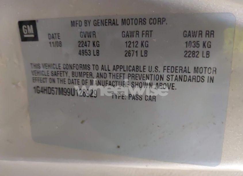 Photo 9 of 2009 Buick Lucerne CXL (VIN 1G4HD57M99U128929)