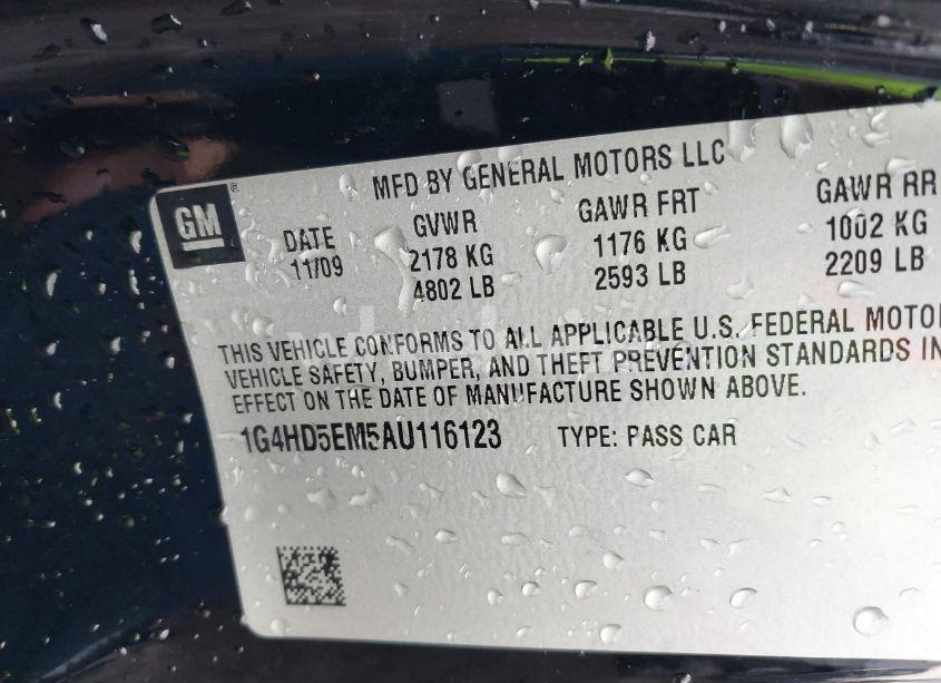 Photo 9 of 2010 Buick Lucerne CXL SPECIAL EDITION (VIN 1G4HD5EM5AU116123)