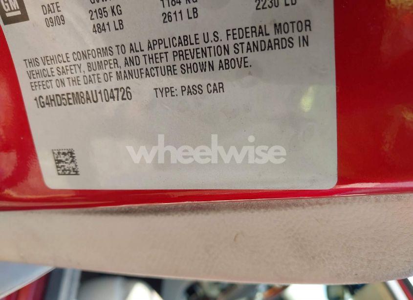 Photo 9 of 2010 Buick Lucerne CXL SPECIAL EDITION (VIN 1G4HD5EM8AU104726)