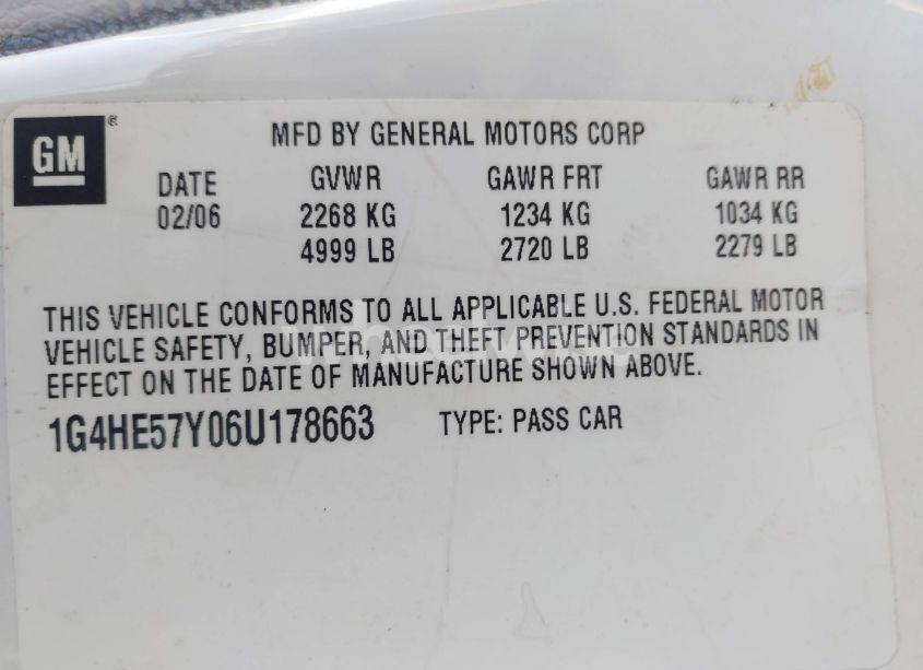 Photo 9 of 2006 Buick Lucerne CXS (VIN 1G4HE57Y06U178663)