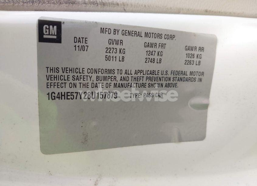 Photo 9 of 2008 Buick Lucerne CXS (VIN 1G4HE57Y28U157879)