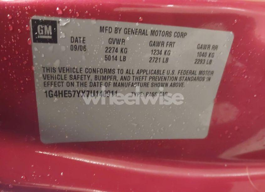 Photo 9 of 2007 Buick Lucerne CXS (VIN 1G4HE57YX7U140911)