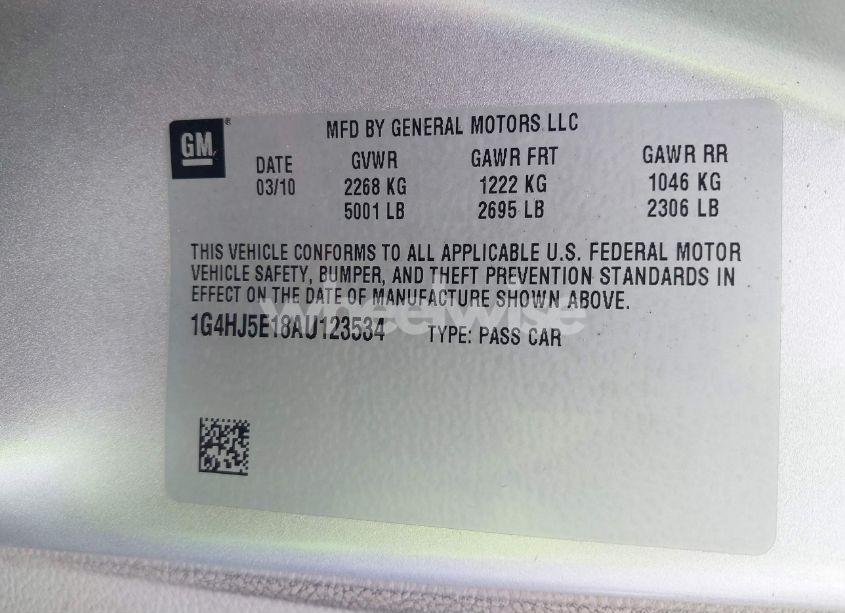 Photo 9 of 2010 Buick Lucerne CXL PREMIUM (VIN 1G4HJ5E18AU123534)