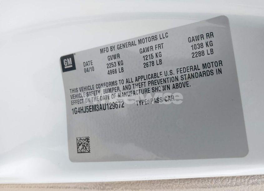 Photo 9 of 2010 Buick Lucerne CXL PREMIUM (VIN 1G4HJ5EM3AU129672)