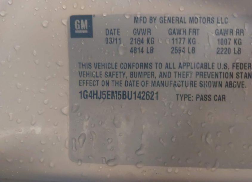 Photo 9 of 2011 Buick Lucerne CXL PREMIUM (VIN 1G4HJ5EM5BU142621)