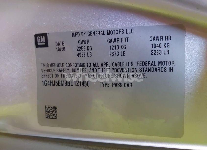 Photo 9 of 2011 Buick Lucerne CXL PREMIUM (VIN 1G4HJ5EM9BU121450)