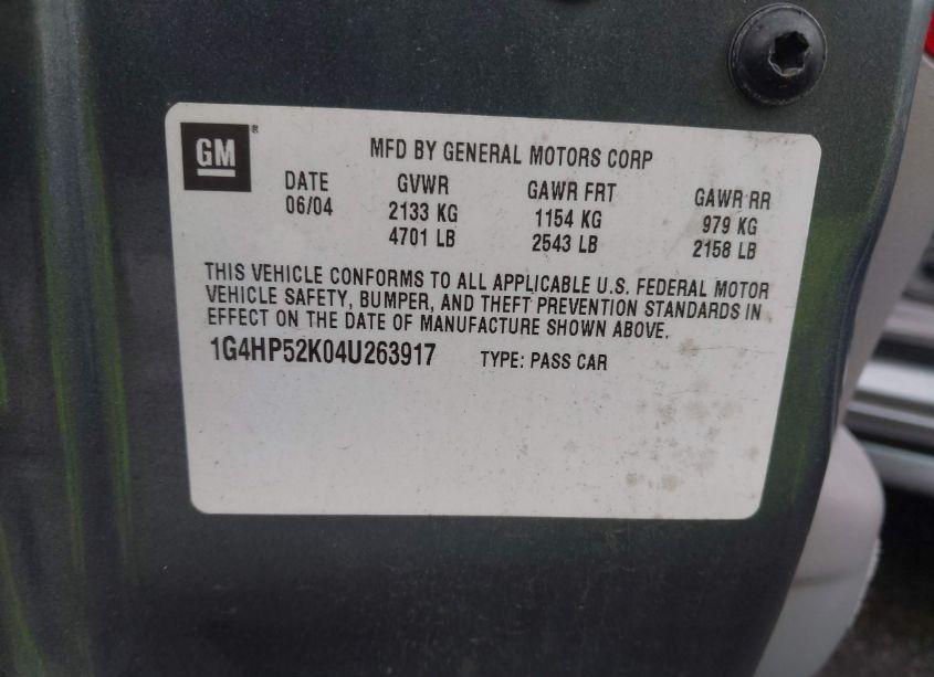 Photo 9 of 2004 Buick Lesabre CUSTOM (VIN 1G4HP52K04U263917)