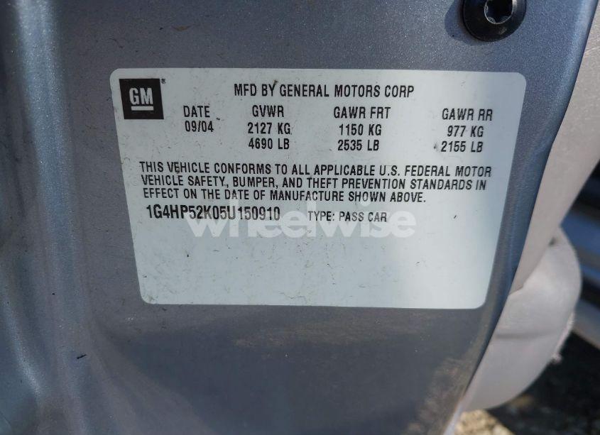 Photo 9 of 2005 Buick Lesabre CUSTOM (VIN 1G4HP52K05U150910)