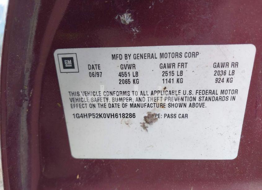 Photo 9 of 1997 Buick Lesabre CUSTOM (VIN 1G4HP52K0VH618286)