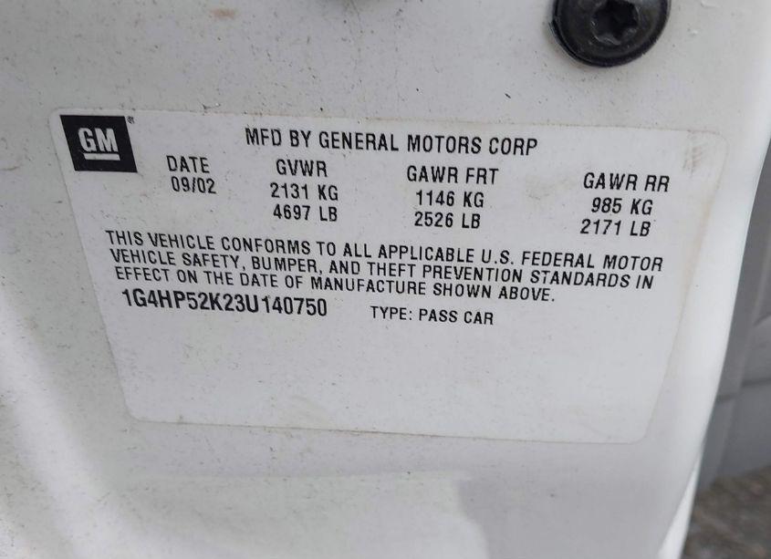 Photo 9 of 2003 Buick Lesabre CUSTOM (VIN 1G4HP52K23U140750)