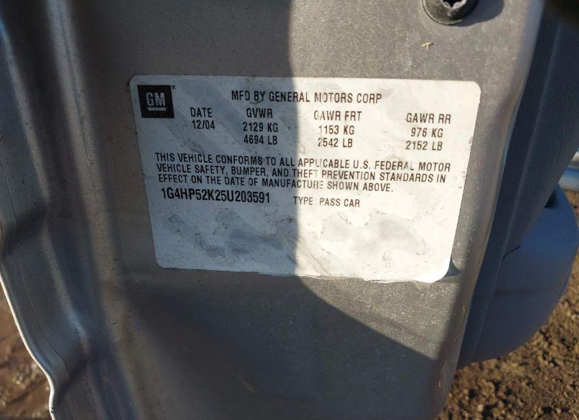 Photo 9 of 2005 Buick Lesabre CUSTOM (VIN 1G4HP52K25U203591)