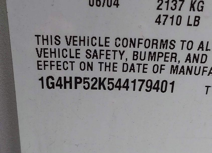 Photo 9 of 2004 Buick Lesabre CUSTOM (VIN 1G4HP52K544179401)