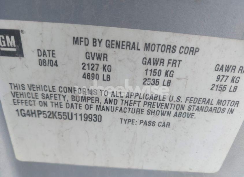 Photo 9 of 2005 Buick Lesabre CUSTOM (VIN 1G4HP52K55U119930)