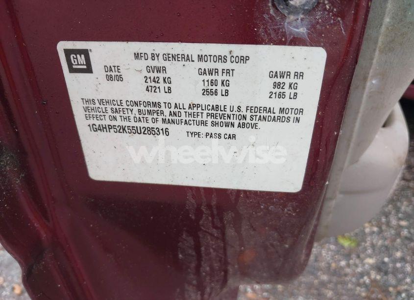 Photo 9 of 2005 Buick Lesabre CUSTOM (VIN 1G4HP52K55U285316)