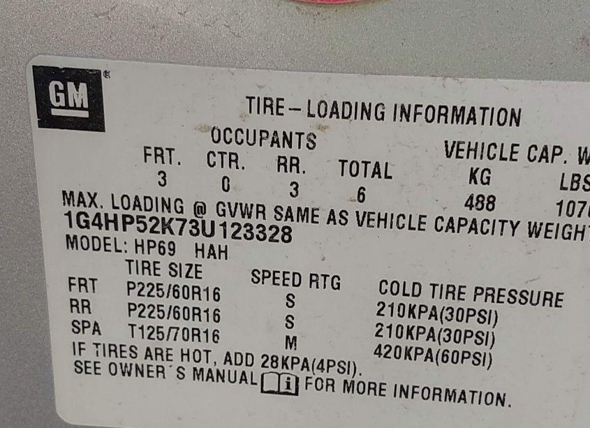 Photo 9 of 2003 Buick Lesabre CUSTOM (VIN 1G4HP52K73U123328)