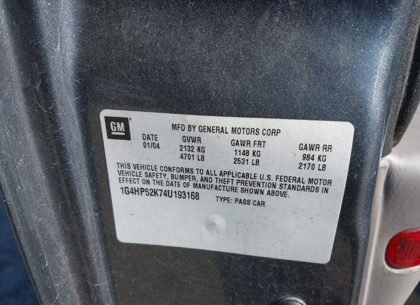 Photo 9 of 2004 Buick Lesabre (VIN 1G4HP52K74U193168)