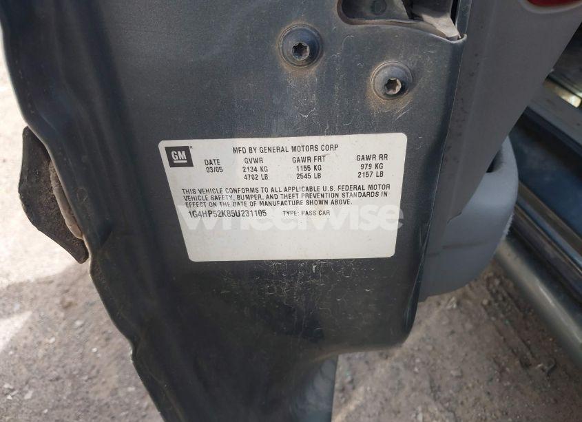 Photo 9 of 2005 Buick Lesabre CUSTOM (VIN 1G4HP52K85U231105)