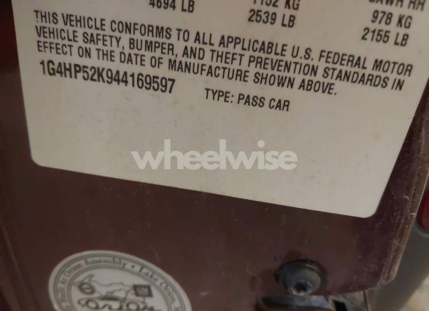 Photo 9 of 2004 Buick Lesabre CUSTOM (VIN 1G4HP52K944169597)