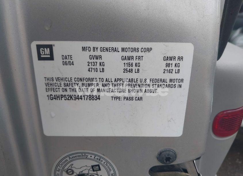 Photo 9 of 2004 Buick Lesabre CUSTOM (VIN 1G4HP52K944178834)