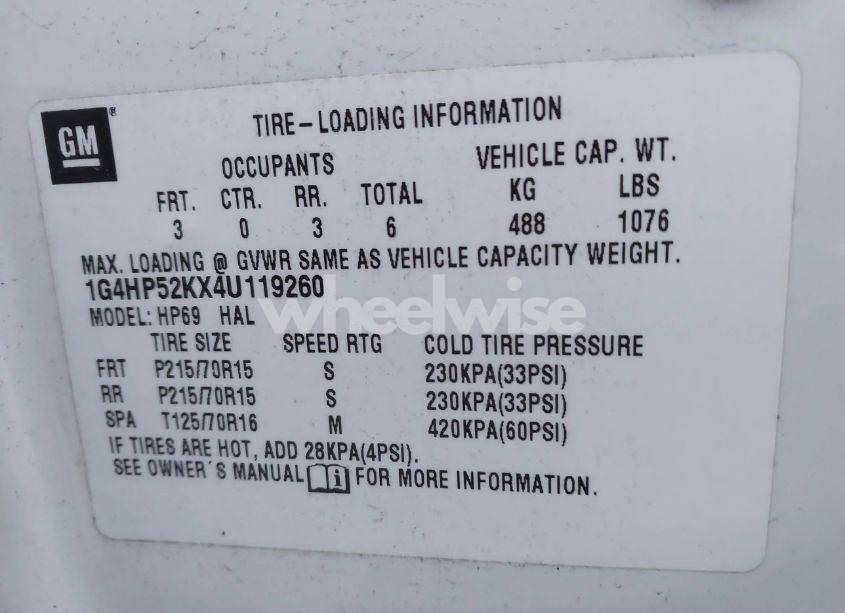 Photo 9 of 2004 Buick Lesabre CUSTOM (VIN 1G4HP52KX4U119260)