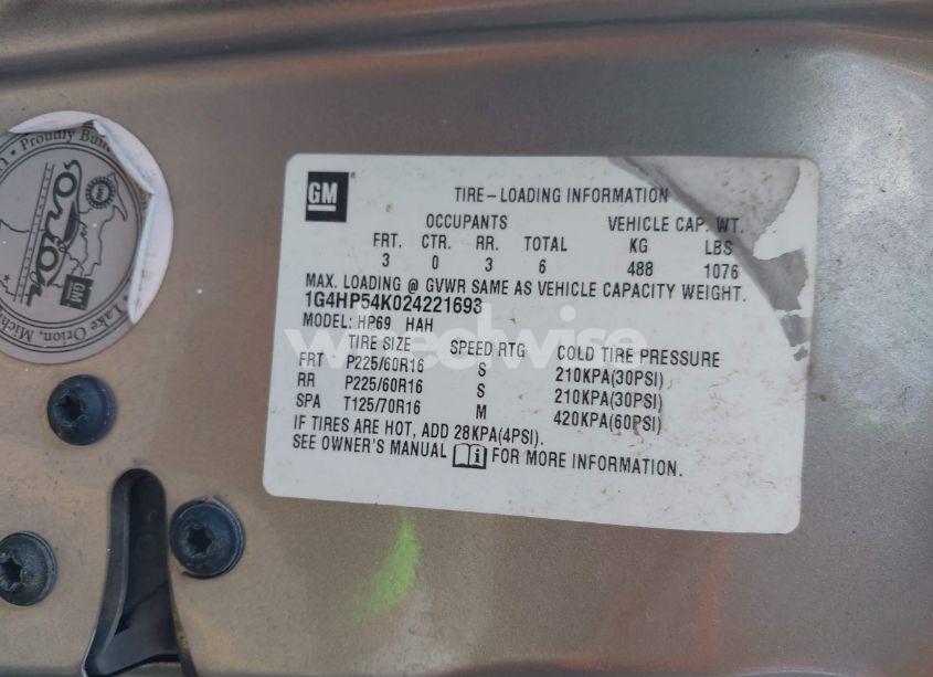 Photo 9 of 2002 Buick Lesabre CUSTOM (VIN 1G4HP54K024221693)