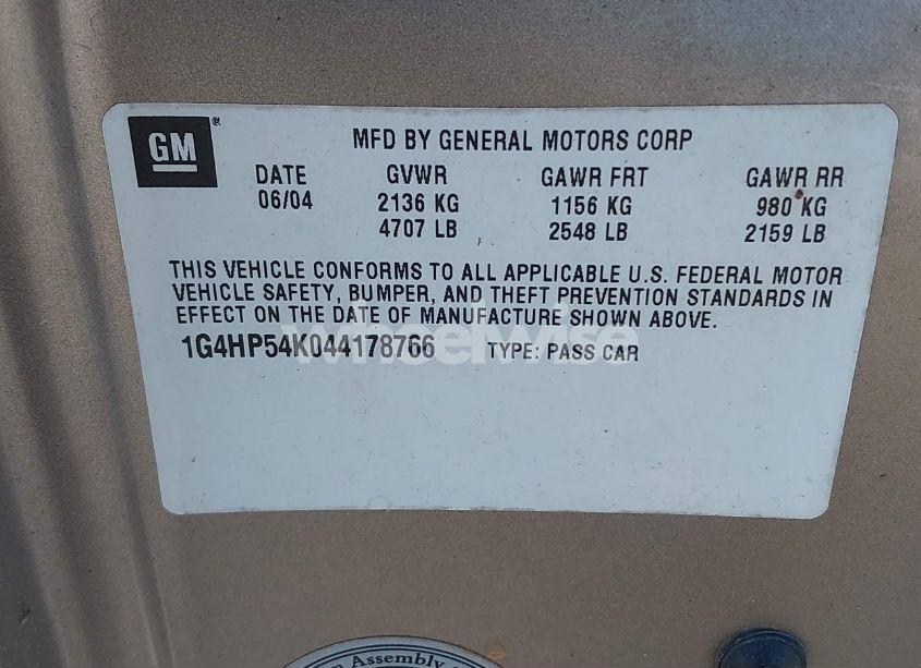 Photo 9 of 2004 Buick Lesabre CUSTOM (VIN 1G4HP54K044178766)