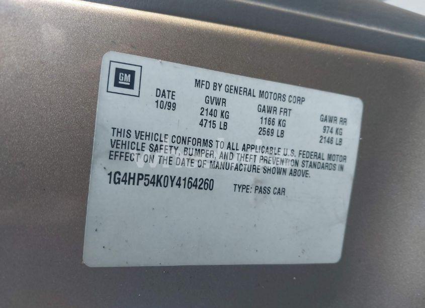 Photo 9 of 2000 Buick Lesabre CUSTOM (VIN 1G4HP54K0Y4164260)