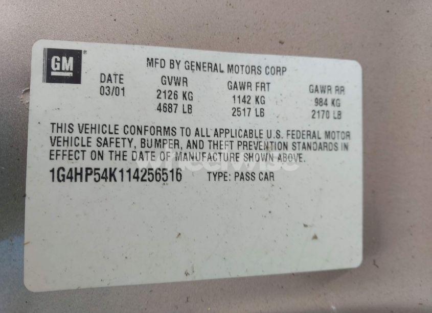 Photo 9 of 2001 Buick Lesabre CUSTOM (VIN 1G4HP54K114256516)