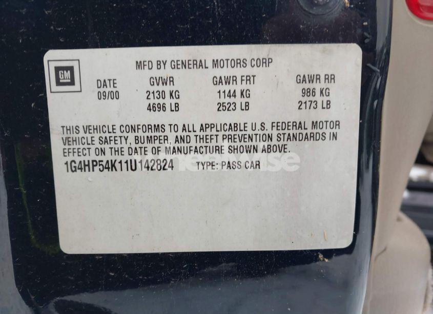 Photo 9 of 2001 Buick Lesabre CUSTOM (VIN 1G4HP54K11U142824)