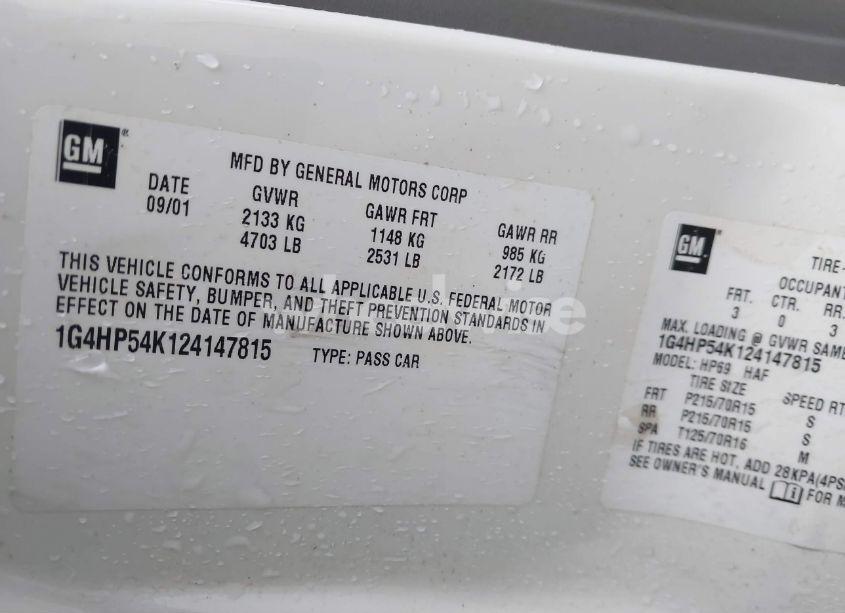 Photo 9 of 2002 Buick Lesabre CUSTOM (VIN 1G4HP54K124147815)