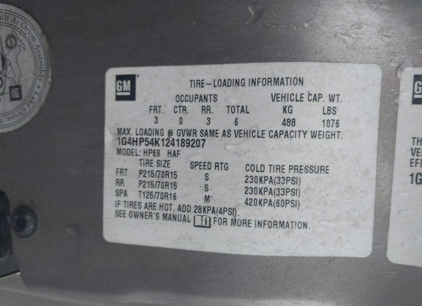 Photo 9 of 2002 Buick Lesabre CUSTOM (VIN 1G4HP54K124189207)