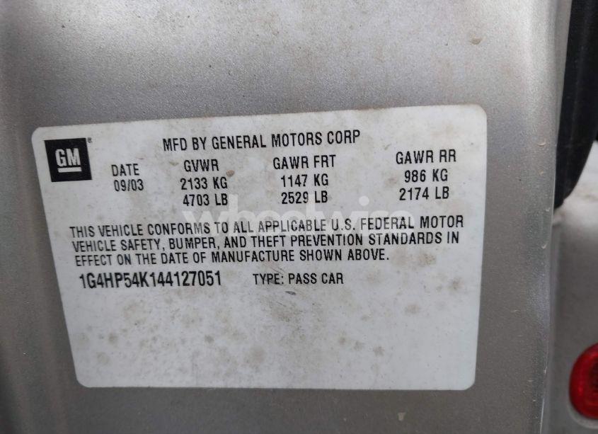 Photo 9 of 2004 Buick Lesabre CUSTOM (VIN 1G4HP54K144127051)