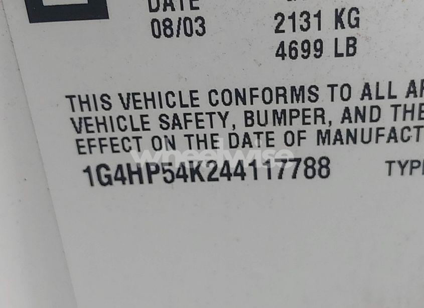 Photo 9 of 2004 Buick Lesabre CUSTOM (VIN 1G4HP54K244117788)