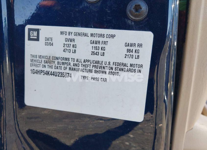 Photo 9 of 2004 Buick Lesabre CUSTOM (VIN 1G4HP54K44U235874)