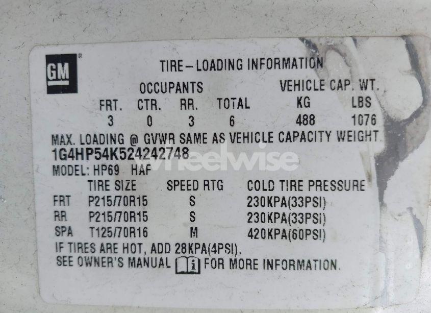 Photo 9 of 2002 Buick Lesabre CUSTOM (VIN 1G4HP54K524242748)