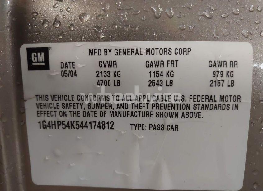 Photo 9 of 2004 Buick Lesabre CUSTOM (VIN 1G4HP54K544174812)