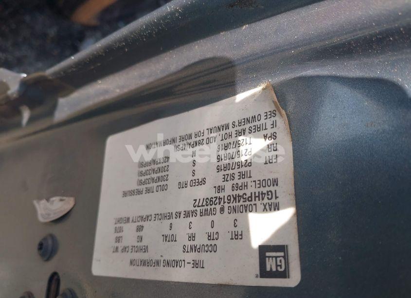 Photo 9 of 2001 Buick Lesabre CUSTOM (VIN 1G4HP54K614293772)