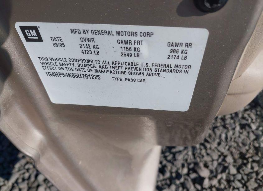 Photo 9 of 2005 Buick Lesabre CUSTOM (VIN 1G4HP54K85U281225)