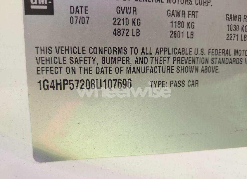 Photo 9 of 2008 Buick Lucerne CX (VIN 1G4HP57208U107696)