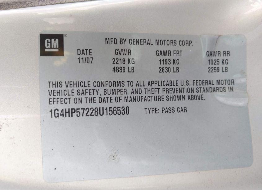 Photo 9 of 2008 Buick Lucerne CX (VIN 1G4HP57228U156530)
