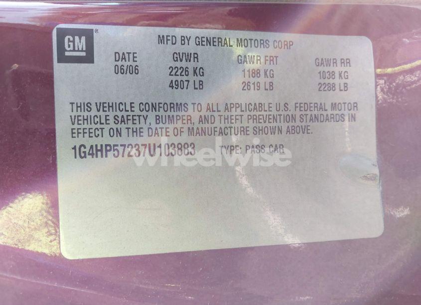 Photo 9 of 2007 Buick Lucerne CX (VIN 1G4HP57237U103883)