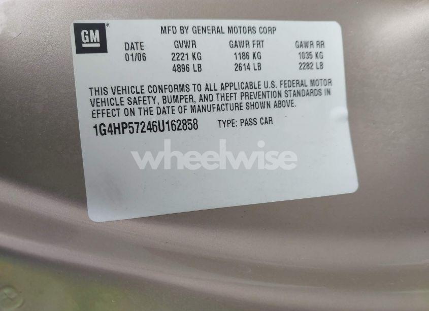 Photo 9 of 2006 Buick Lucerne CX (VIN 1G4HP57246U162858)