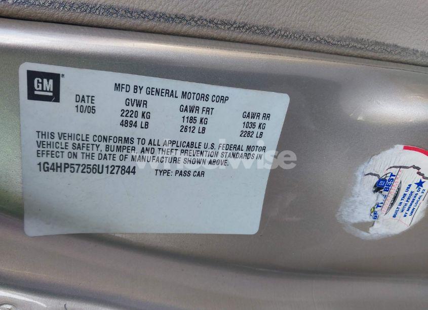Photo 9 of 2006 Buick Lucerne CX (VIN 1G4HP57256U127844)