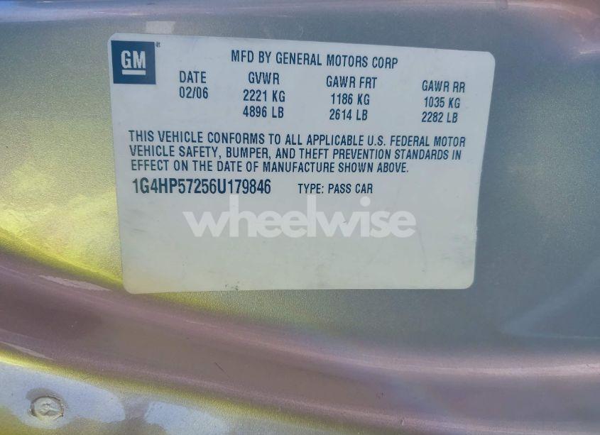 Photo 9 of 2006 Buick Lucerne CX (VIN 1G4HP57256U179846)