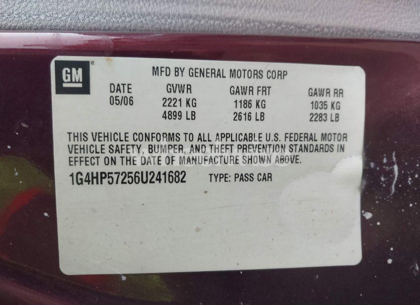 Photo 9 of 2006 Buick Lucerne CX (VIN 1G4HP57256U241682)