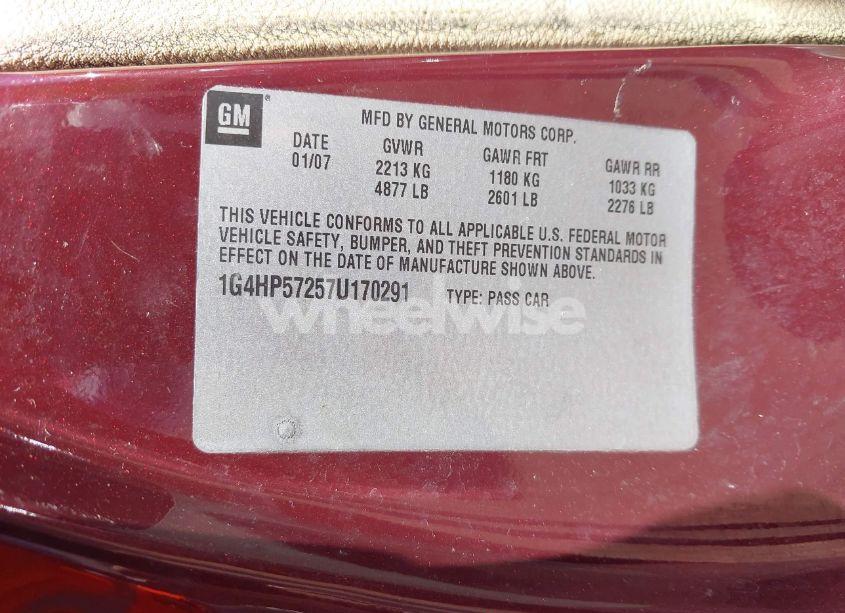 Photo 9 of 2007 Buick Lucerne CX (VIN 1G4HP57257U170291)