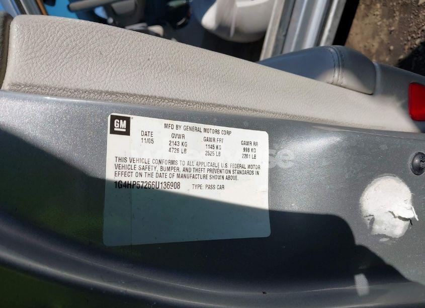 Photo 9 of 2006 Buick Lucerne CX (VIN 1G4HP57266U136908)