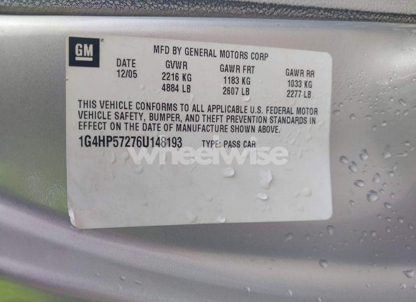 Photo 9 of 2006 Buick Lucerne CX (VIN 1G4HP57276U148193)