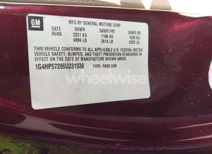 Photo 9 of 2006 Buick Lucerne CX (VIN 1G4HP57286U231938)