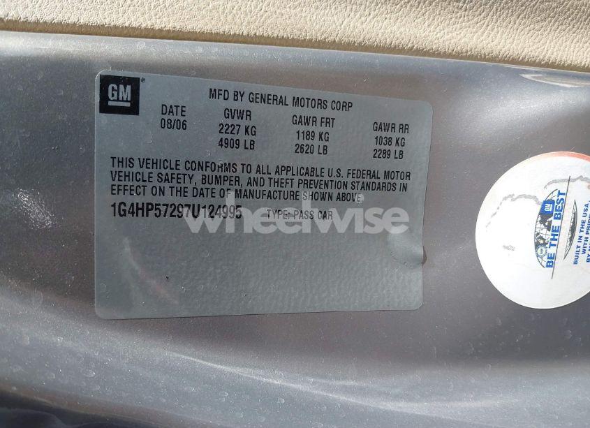 Photo 9 of 2007 Buick Lucerne CX (VIN 1G4HP57297U124995)
